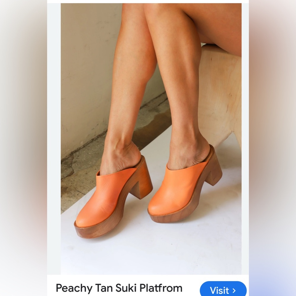 Free People Peachy Tan Suki Platform Clog, Free People Women’s Shoes Size 9